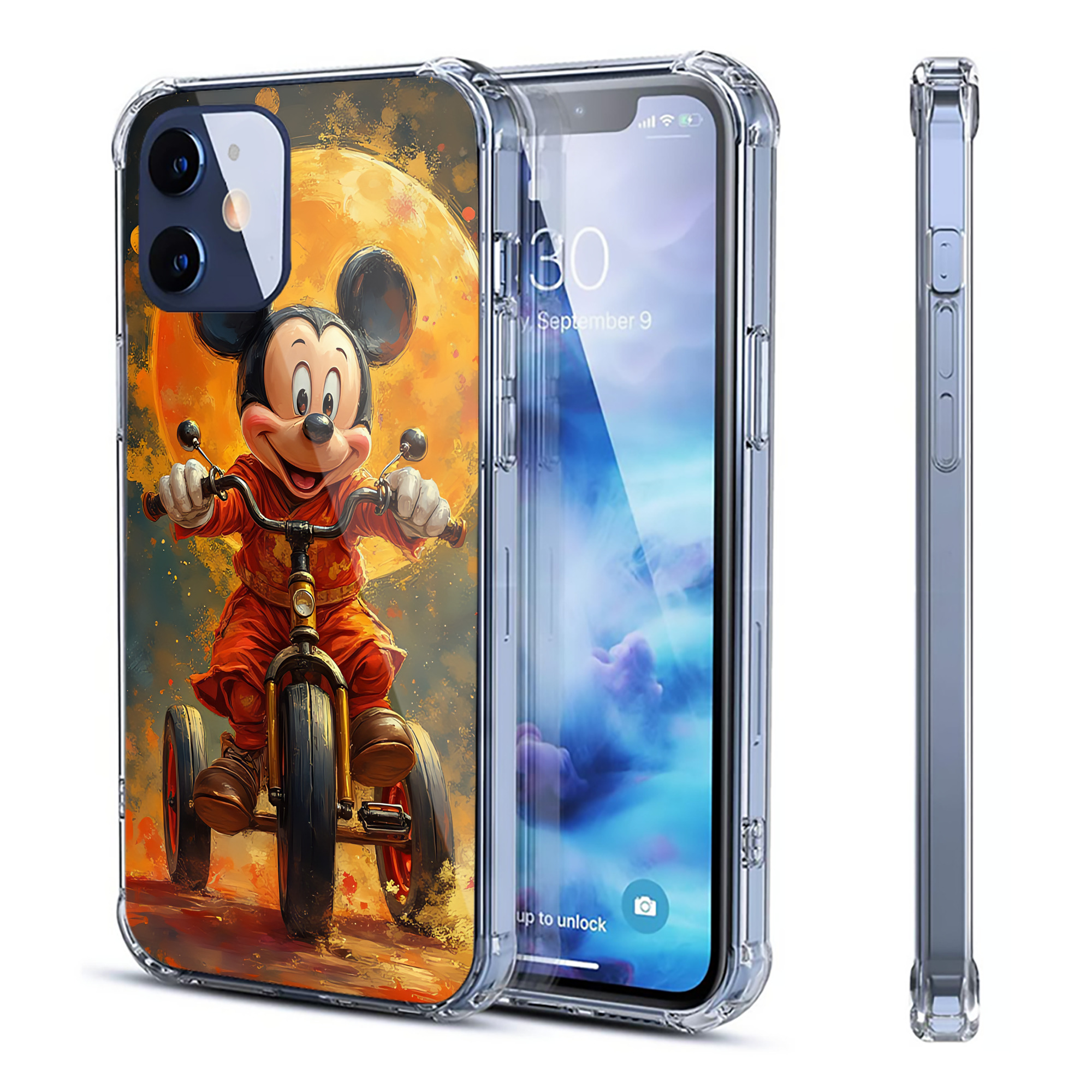 （画像用） ミッキーマウス Mickey Mouse 【iPhone 12シリーズ対応】透明スマホケース（クリアソフトケース）